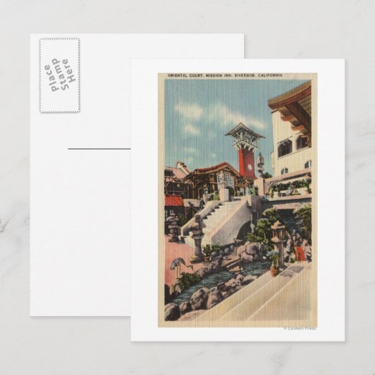Uitzicht van het Mission Inn & Oriental Court Briefkaart (Voorkant / Achterkant)