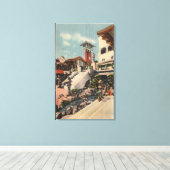 Uitzicht van het Mission Inn & Oriental Court Canvas Afdruk (Insitu (Houten vloer))