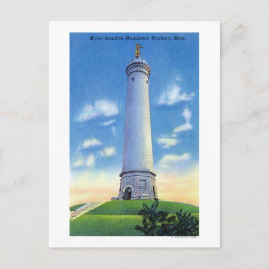 Uitzicht van het Myles Standish-monument Briefkaart (Voorkant)