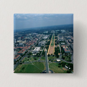Uitzicht van het Nationaal Mall Vierkante Button 5,1 Cm