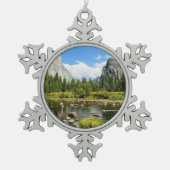 Uitzicht van het Nationaal Park van Yosemite Tin Sneeuwvlok Ornament (Voorkant)