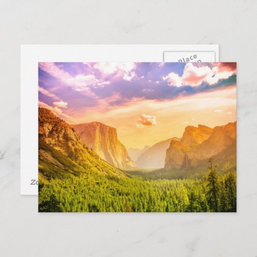 Uitzicht van het Nationaal Park Yosemite Briefkaart (Voorkant / Achterkant)