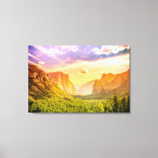 Uitzicht van het Nationaal Park Yosemite Canvas Afdruk (Voorkant)