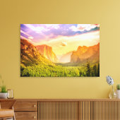 Uitzicht van het Nationaal Park Yosemite Canvas Afdruk (Insitu (Woonkamer))