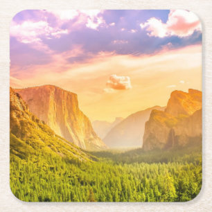 Uitzicht van het Nationaal Park Yosemite Kartonnen Onderzetters