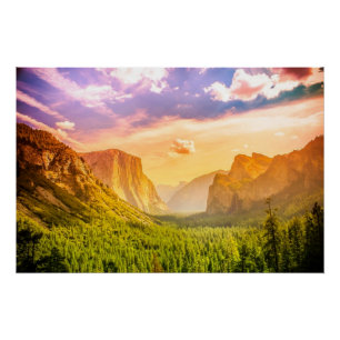 Uitzicht van het Nationaal Park Yosemite Poster