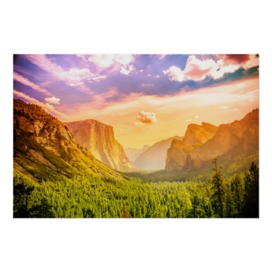 Uitzicht van het Nationaal Park Yosemite Poster (Voorkant)