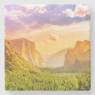 Uitzicht van het Nationaal Park Yosemite Stenen Onderzetter
