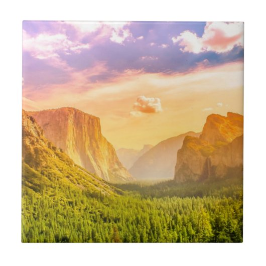Uitzicht van het Nationaal Park Yosemite Tegeltje (Voorkant)