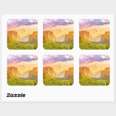 Uitzicht van het Nationaal Park Yosemite Vierkante Sticker (Vel)