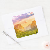 Uitzicht van het Nationaal Park Yosemite Vierkante Sticker (Envelop)