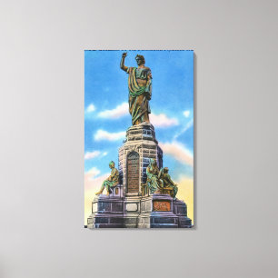 Uitzicht van het Nat'l Monument voor Amerikaanse v Canvas Afdruk