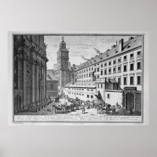 Uitzicht van het nieuwe waarnemingscentrum in de j poster