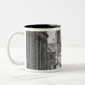 Uitzicht van het nieuwe waarnemingscentrum in de j tweekleurige koffiemok (Links)