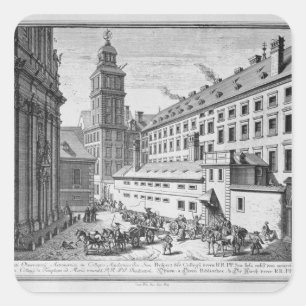 Uitzicht van het nieuwe waarnemingscentrum in de j vierkante sticker