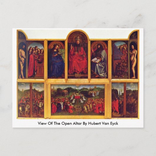 Uitzicht van het open altaar door Hubert van Eyck Briefkaart (Voorkant)