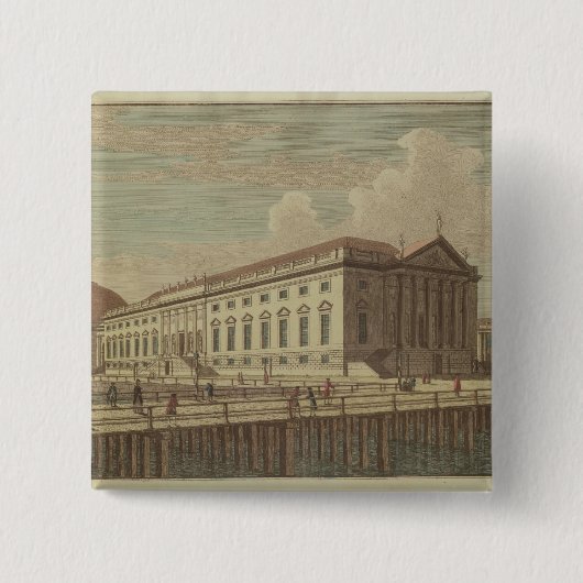 Uitzicht van het Opera House in Berlijn, 1773 Vierkante Button 5,1 Cm (Voorkant)