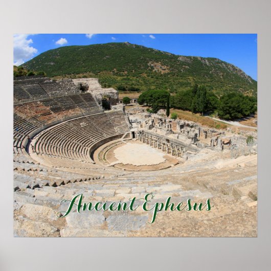 Uitzicht van het oude amfitheater in Ephesus-kalko Poster (Voorkant)
