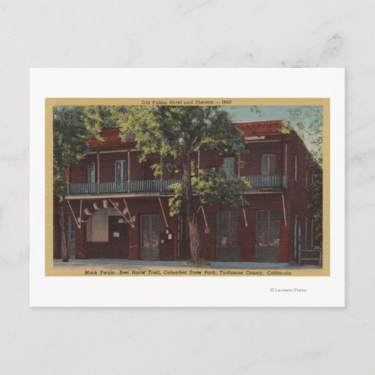 Uitzicht van het Oude Fallon Hotel & Theater (1860 Briefkaart (Voorkant)