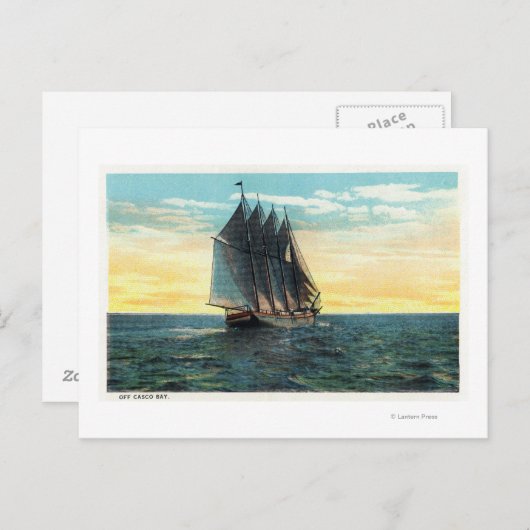 Uitzicht van het oude Franse kasteel, drie vlaggen Briefkaart (Voorkant / Achterkant)