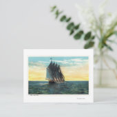 Uitzicht van het oude Franse kasteel, drie vlaggen Briefkaart (Staand voorkant)