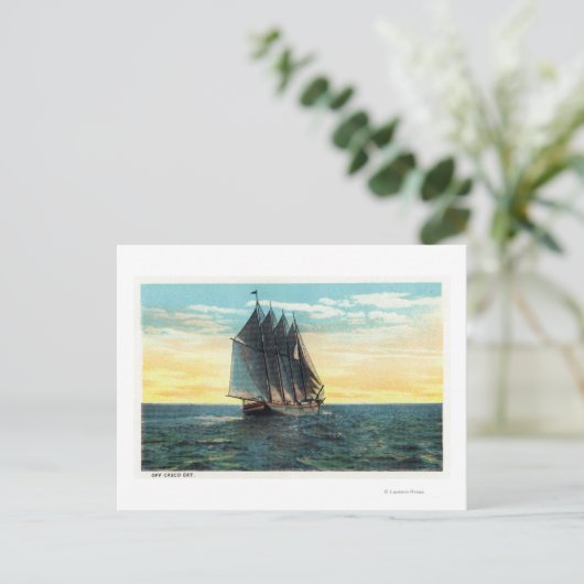 Uitzicht van het oude Franse kasteel, drie vlaggen Briefkaart (Staand voorkant)