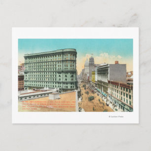 Uitzicht van het overstromingsgebouw briefkaart