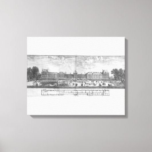Uitzicht van het Palais des Tuileries van tuinen Canvas Afdruk (Voorkant)