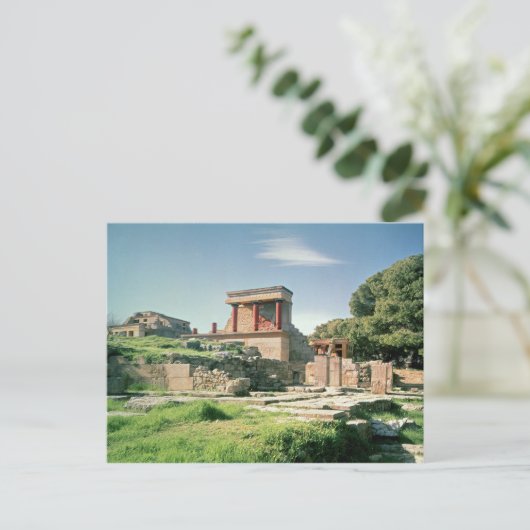 Uitzicht van het paleis Knossos Briefkaart (Staand voorkant)