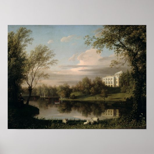 Uitzicht van het Paleis Pavlovsk, c.1800 Poster (Voorkant)