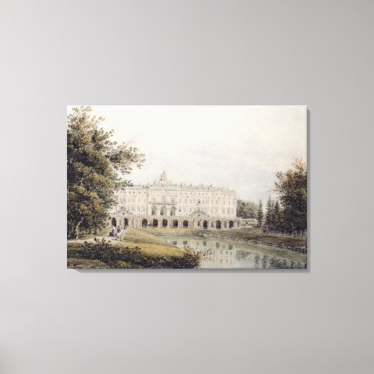 Uitzicht van het Paleis van Strelna nabij Sint-Pet Canvas Afdruk (Voorkant)