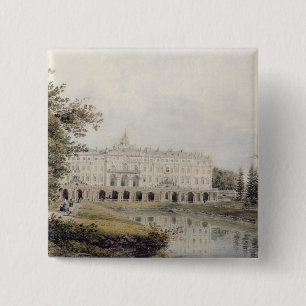 Uitzicht van het Paleis van Strelna nabij Sint-Pet Vierkante Button 5,1 Cm