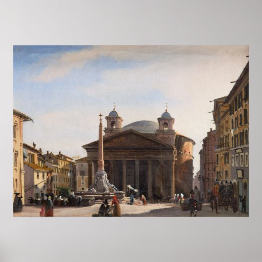 Uitzicht van het Pantheon, Rome Poster (Voorkant)