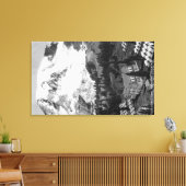 Uitzicht van het Paradise-kamp en Mt Rainier Canvas Afdruk (Insitu (Woonkamer))