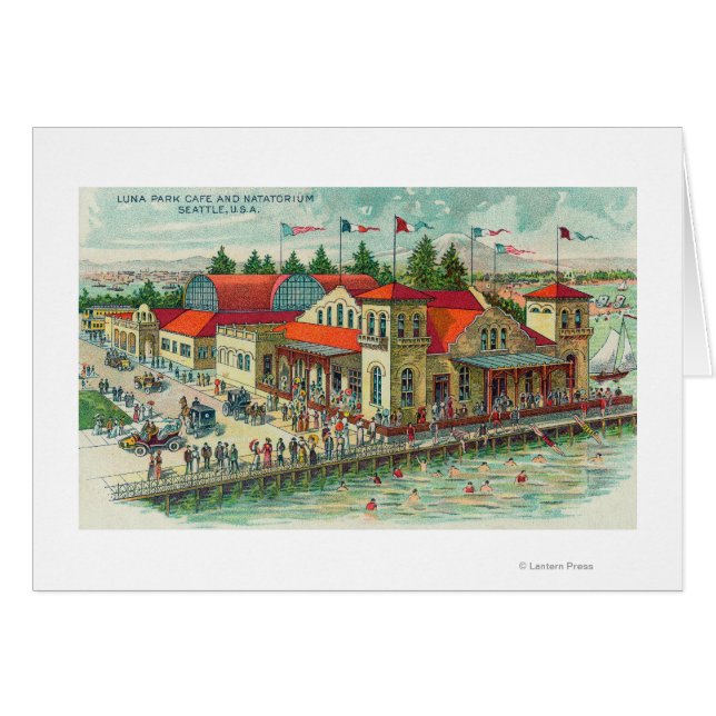 Uitzicht van het park Luna Park Caf � en Natatoriu (Voorkant Horizontaal)