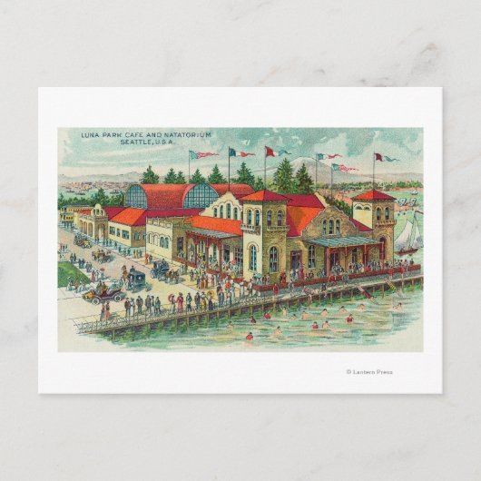 Uitzicht van het park Luna Park Caf � en Natatoriu Briefkaart (Voorkant)