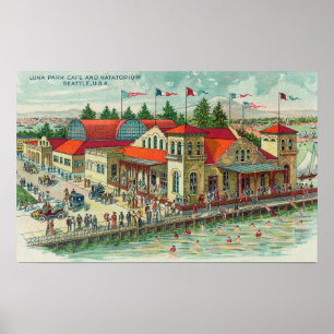Uitzicht van het park Luna Park Caf � en Natatoriu Poster