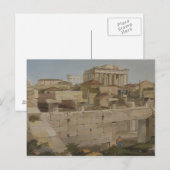 Uitzicht van het Parthenon van de Propylaea, bord Briefkaart (Voorkant / Achterkant)