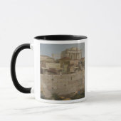 Uitzicht van het Parthenon van de Propylaea, bord Mok (Links)