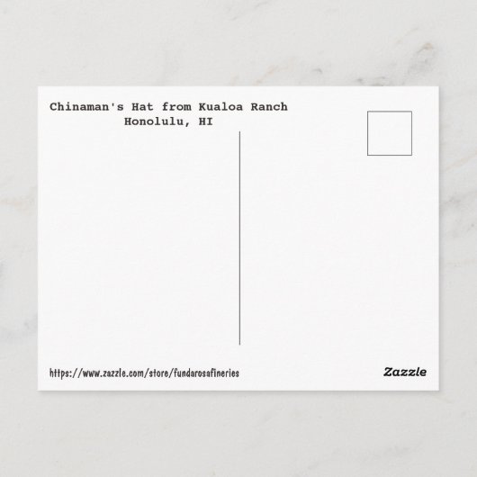 Uitzicht van het Pet van Chinaman Briefkaart (Achterkant)