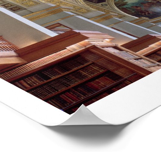 Uitzicht van het plafond van de geboden bibliothee poster (Hoek)