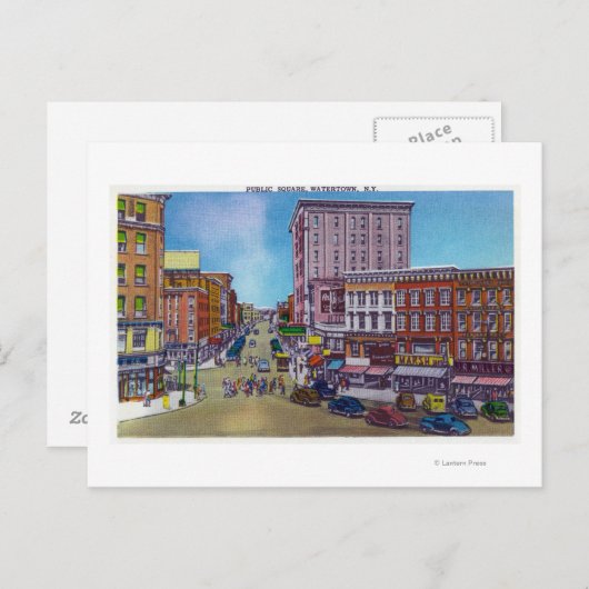 Uitzicht van het plein briefkaart (Voorkant / Achterkant)