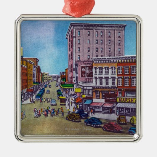 Uitzicht van het plein metalen ornament (Voorkant)