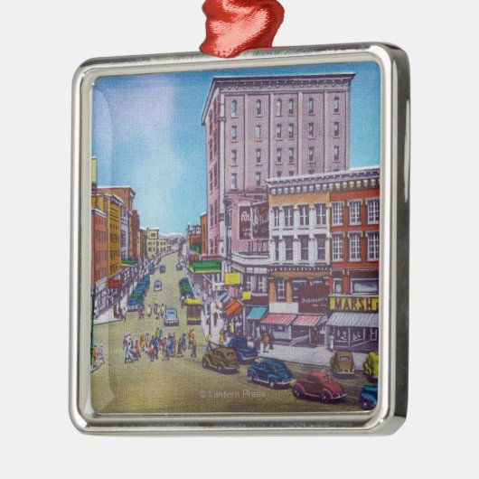 Uitzicht van het plein metalen ornament (Links)