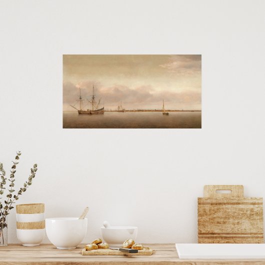 Uitzicht van het Poster van Abraham de Verwer Fine (Keuken)