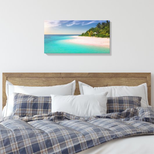 Uitzicht van het prachtige eiland met Turquoise Wa Canvas Afdruk (Insitu (Slaapkamer))