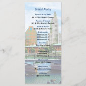 Uitzicht van het programma Waterplace Park Wedding Programmakaart (Achterkant)