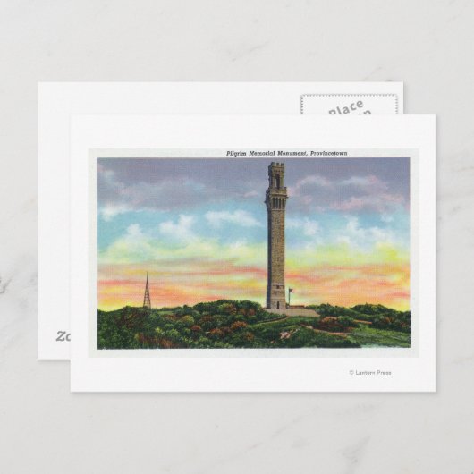 Uitzicht van het Provincetown Pilgrim Memorial Mon Briefkaart (Voorkant / Achterkant)