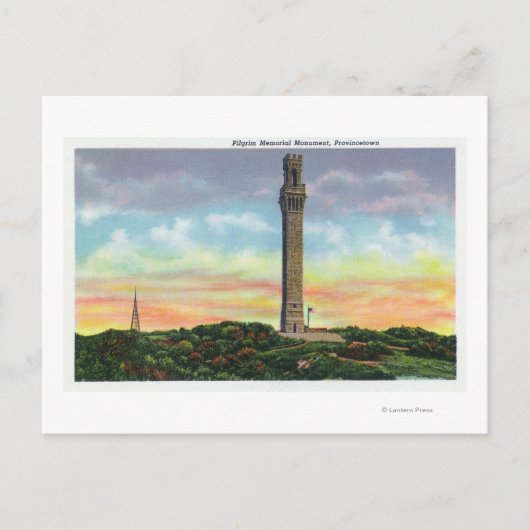 Uitzicht van het Provincetown Pilgrim Memorial Mon Briefkaart (Voorkant)