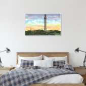 Uitzicht van het Provincetown Pilgrim Memorial Mon Canvas Afdruk (Insitu (Slaapkamer))